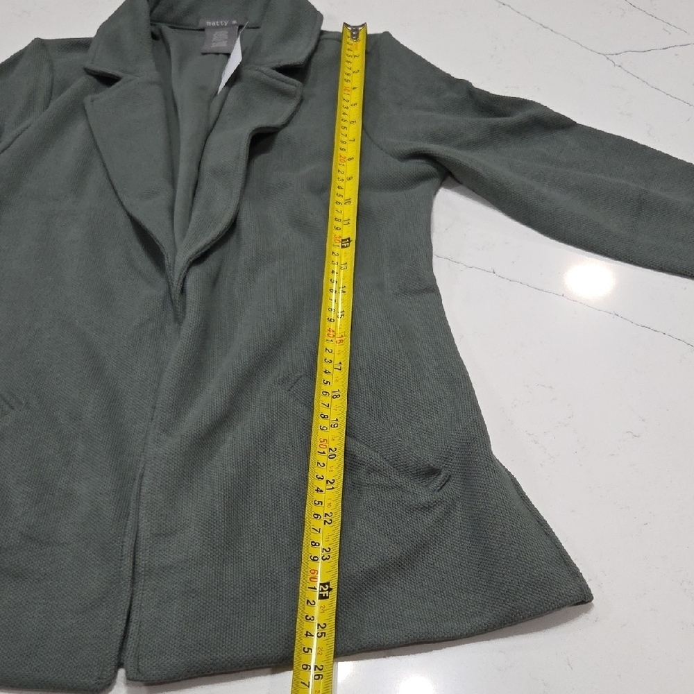 Matty M Knit Olive Blazer Sz Small New With Tags - Picture 11 of 12